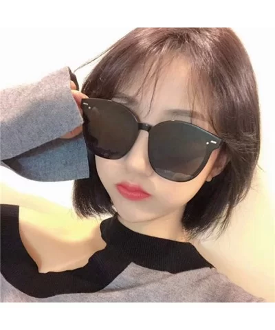 Unisex Sunglasses Retro Bright Black Grey Drive Holiday Oval Non-Polarized UV400 - CK18RLX3K57 $6.64 Oval