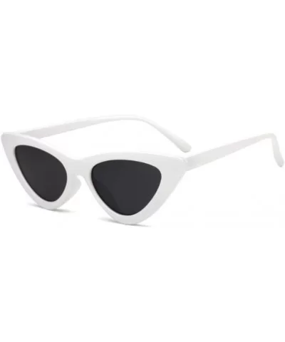 Sunglasses Triangle Vintage Ladies Glasses - C2whiteblack - C8199EKRCDG $11.26 Cat Eye