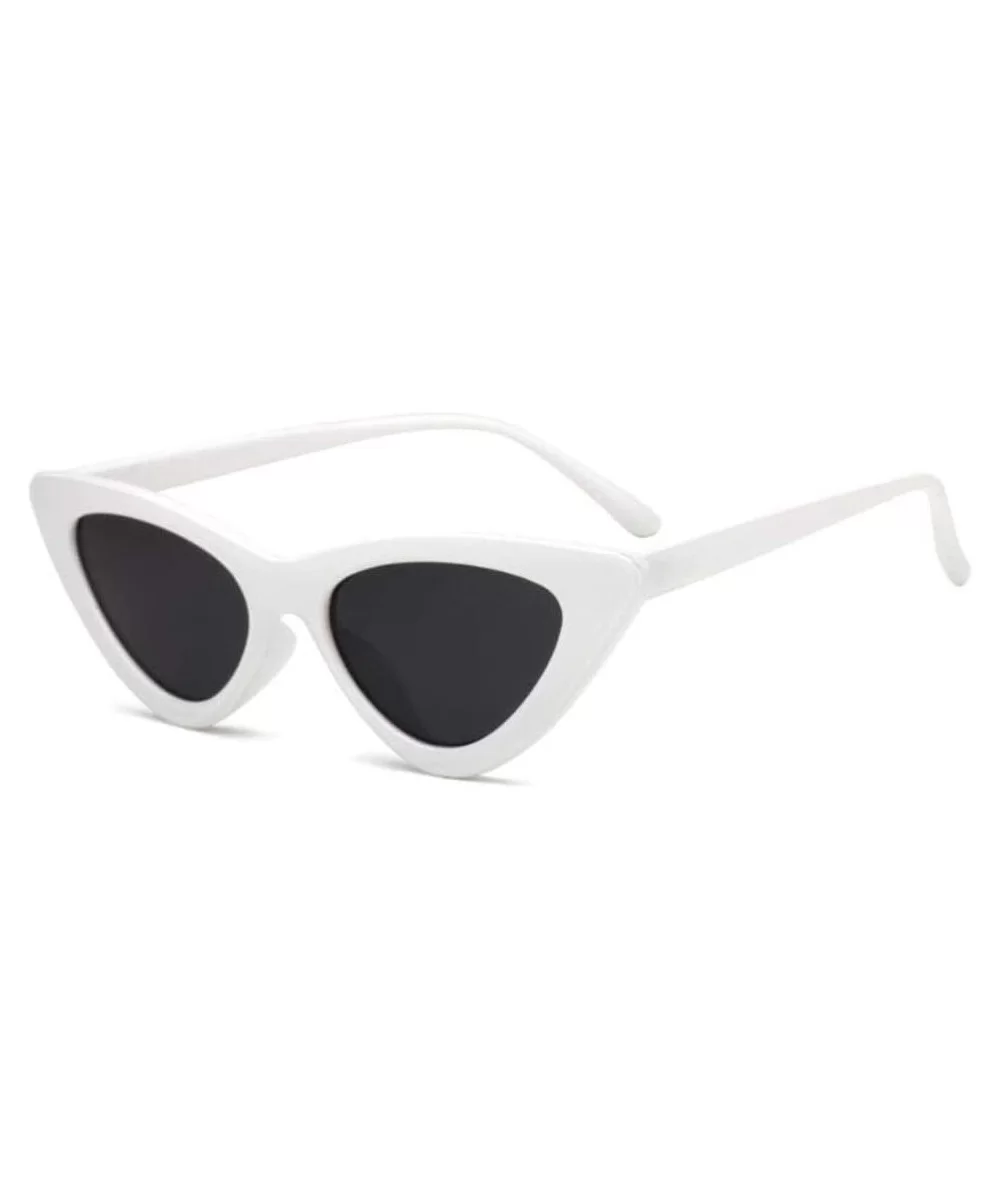 Sunglasses Triangle Vintage Ladies Glasses - C2whiteblack - C8199EKRCDG $11.26 Cat Eye