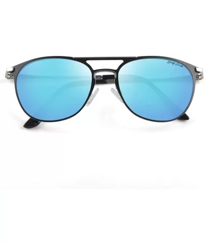 Vintage Polarized Sunglasses Round UV Protection for Men Women - Silver/Ice Blue Lens - C518SU0002N $19.36 Aviator