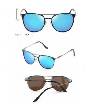 Vintage Polarized Sunglasses Round UV Protection for Men Women - Silver/Ice Blue Lens - C518SU0002N $19.36 Aviator