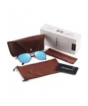 Vintage Polarized Sunglasses Round UV Protection for Men Women - Silver/Ice Blue Lens - C518SU0002N $19.36 Aviator