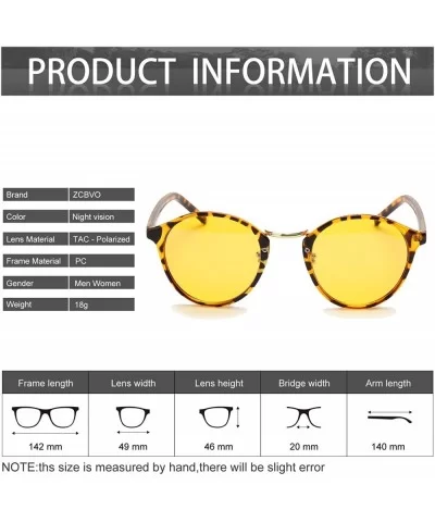 Night Vision Glasses Anti-glare Polarized Driving Sunglasses Round Sun Glasses for women&men - C4 - CE18E7CG94E $13.68 Aviator