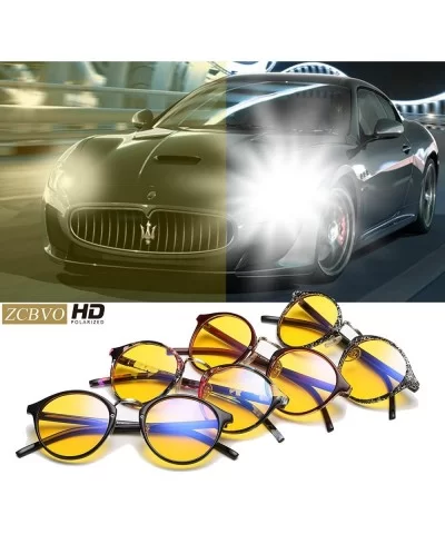 Night Vision Glasses Anti-glare Polarized Driving Sunglasses Round Sun Glasses for women&men - C4 - CE18E7CG94E $13.68 Aviator