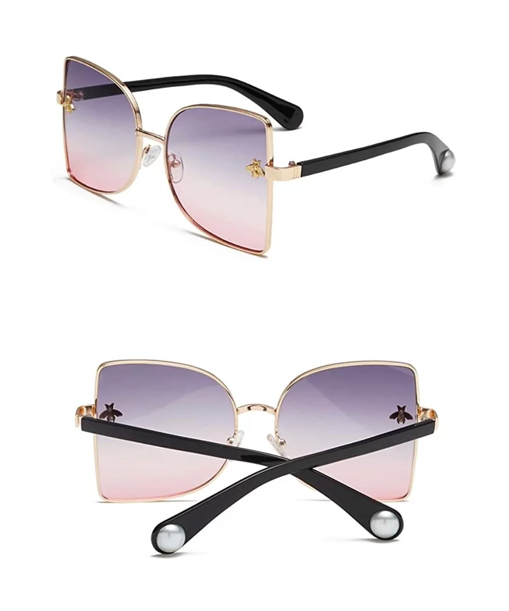 Oversized Sunglasses for Women Glasses UV400 Outdoor Sun Protection Glasses-- Blue&pink - C618QTHCRII $11.50 Butterfly