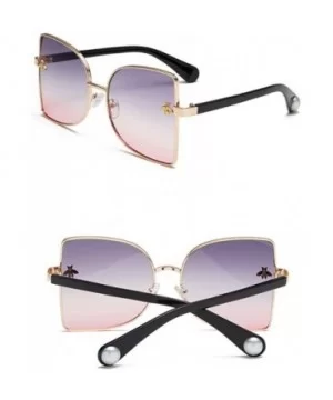 Oversized Sunglasses for Women Glasses UV400 Outdoor Sun Protection Glasses-- Blue&pink - C618QTHCRII $11.50 Butterfly