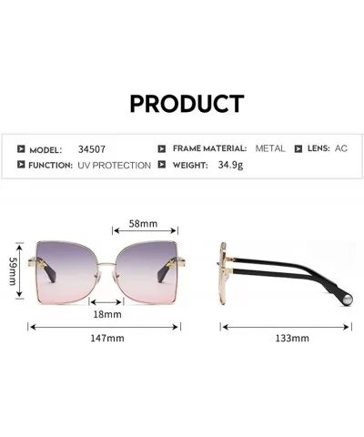 Oversized Sunglasses for Women Glasses UV400 Outdoor Sun Protection Glasses-- Blue&pink - C618QTHCRII $11.50 Butterfly