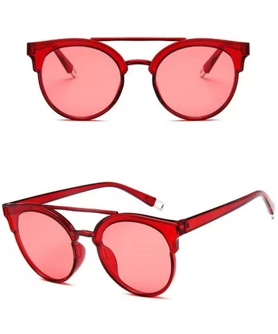 Vintage Sunglasses Women Luxury Plastic Ocean Lens Sun Glasses Classic - Red - CA18WD646MW $16.94 Oversized