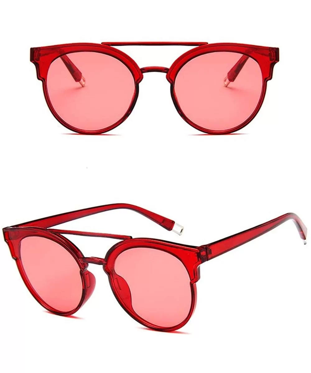 Vintage Sunglasses Women Luxury Plastic Ocean Lens Sun Glasses Classic - Red - CA18WD646MW $16.94 Oversized