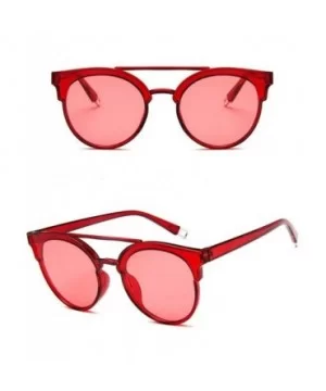 Vintage Sunglasses Women Luxury Plastic Ocean Lens Sun Glasses Classic - Red - CA18WD646MW $16.94 Oversized