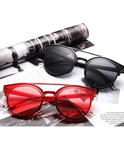 Vintage Sunglasses Women Luxury Plastic Ocean Lens Sun Glasses Classic - Red - CA18WD646MW $16.94 Oversized