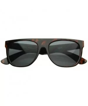 Modern Retro Flat-Top Aviator Style Sunglasses Super Flat Clean Shades (Tortoise Shell) - C2116Q2KYM7 $5.34 Wrap