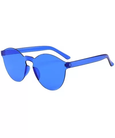 Women Men Fashion Clear Retro Sunglasses New Outdoor Frameless Colorful Sun Eyewear Glasses - E - CW18SW2AAUL $3.21 Wrap