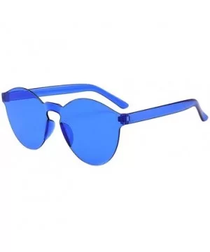 Women Men Fashion Clear Retro Sunglasses New Outdoor Frameless Colorful Sun Eyewear Glasses - E - CW18SW2AAUL $3.21 Wrap