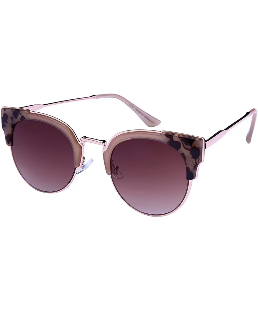 Womens Cat Eye Sunglasses w/Color Mirror Lens 32187-REV - Jelly Brown - CH12N5O0TZ4 $7.91 Cat Eye