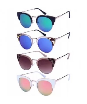 Womens Cat Eye Sunglasses w/Color Mirror Lens 32187-REV - Jelly Brown - CH12N5O0TZ4 $7.91 Cat Eye