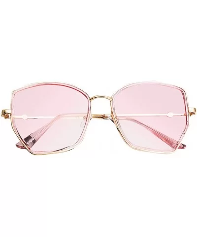 Unisex Polarized Aviator Sunglasses Classic Women Retro Irregular Designer Goggles - Pink - CJ18REZONXM $10.83 Rectangular