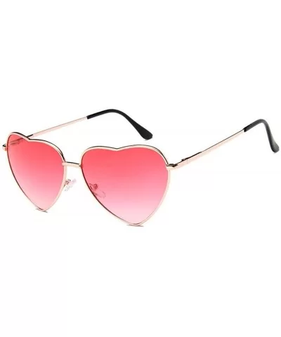 Women's S014 Heart Aviator 55mm Sunglasses - Rose - CR186HLEGXK $8.48 Round