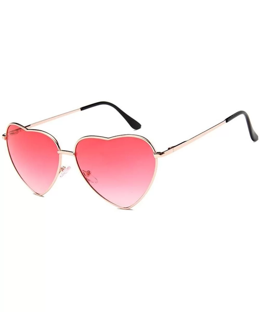 Women's S014 Heart Aviator 55mm Sunglasses - Rose - CR186HLEGXK $8.48 Round