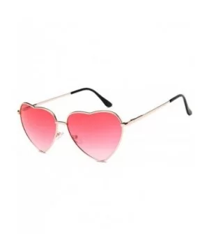 Women's S014 Heart Aviator 55mm Sunglasses - Rose - CR186HLEGXK $8.48 Round