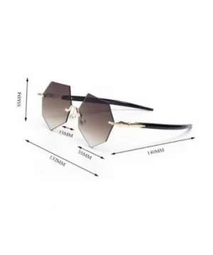 Hiker sunglasses- frameless right angle polygon fashion trend sunglasses - F - CS18S02UHX9 $33.60 Aviator