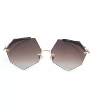 Hiker sunglasses- frameless right angle polygon fashion trend sunglasses - F - CS18S02UHX9 $33.60 Aviator