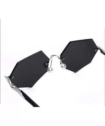 Hiker sunglasses- frameless right angle polygon fashion trend sunglasses - F - CS18S02UHX9 $33.60 Aviator