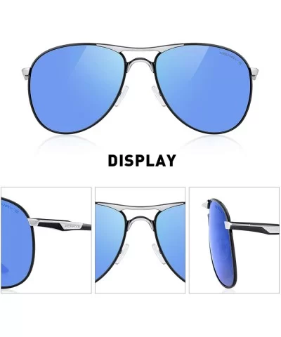 Men Classic Pilot Sunglasses HD Polarized Shield Sunglasses for Mens Driving UV400 Protection S8175 - Blue - C018LQTM3RH $12....