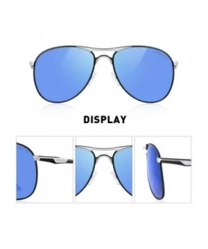 Men Classic Pilot Sunglasses HD Polarized Shield Sunglasses for Mens Driving UV400 Protection S8175 - Blue - C018LQTM3RH $12....