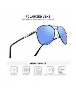 Men Classic Pilot Sunglasses HD Polarized Shield Sunglasses for Mens Driving UV400 Protection S8175 - Blue - C018LQTM3RH $12....