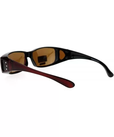 Womens Polarized Fit Over Glasses Sunglasses Rhinestone Rectangular Frame - Red - C5185X3954Y $7.34 Aviator