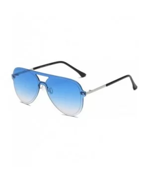 Unisex Fashion Classic Premium Oversized Aviator Sunglasses - Blue - CM18WQ6ZUTN $21.09 Aviator