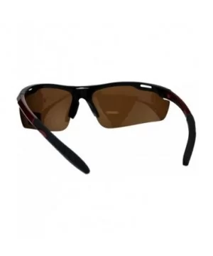 Polarized Antiglare Mens Runners Half Rim Sport Light Weight Sunglasses - Black Burgundy Brown - CX18G67ZLGD $11.64 Sport