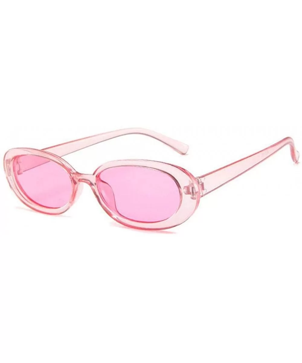 Women Fashion Unique Sun Glasses Oval Shape Frame Sunglasses Sunglasses - Pink - CU18QUQH3AT $9.19 Oval