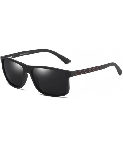 Polarized Square UV400 Driving Sun Glasses for Men Classic Male Shades Gafastr90 Frame - C4 Matte Black Gray - CR18M3MUL4M $3...