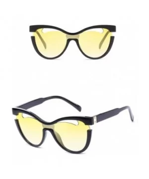 Polarized Sunglasses Protection Fashion Festival - Black Yellow - C918TQXL08S $14.77 Aviator