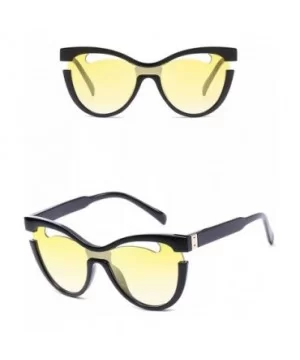 Polarized Sunglasses Protection Fashion Festival - Black Yellow - C918TQXL08S $14.77 Aviator