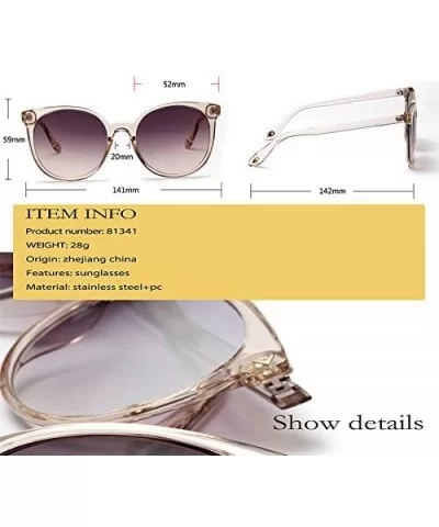 Glasses Elegant Transparent Sunglasses Gradient - Black - CM18AO5Q62M $7.81 Round