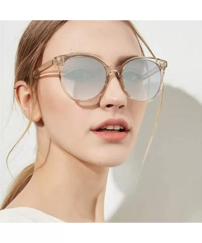 Glasses Elegant Transparent Sunglasses Gradient - Black - CM18AO5Q62M $7.81 Round