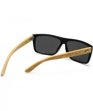 2019 New Fashion Myopia Polarized Sunglasses Men's Classic Square Full Frame Trend Bamboo Legs Unisex Glasses - CZ18Q9RHLTH $...