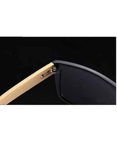 2019 New Fashion Myopia Polarized Sunglasses Men's Classic Square Full Frame Trend Bamboo Legs Unisex Glasses - CZ18Q9RHLTH $...