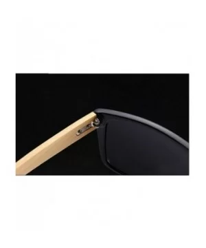 2019 New Fashion Myopia Polarized Sunglasses Men's Classic Square Full Frame Trend Bamboo Legs Unisex Glasses - CZ18Q9RHLTH $...