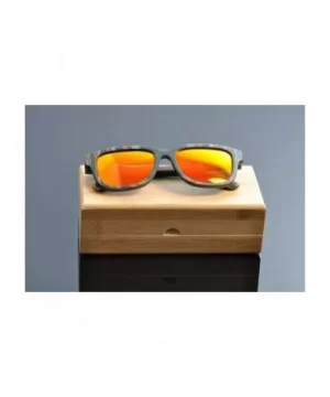 Multicolored Wood Sunglasses Nature Material Red Polarized Sunglases - CD124BPLU6T $45.87 Goggle