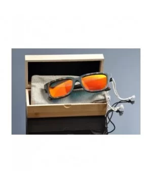 Multicolored Wood Sunglasses Nature Material Red Polarized Sunglases - CD124BPLU6T $45.87 Goggle