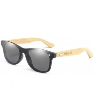 Handmade Bamboo Wood Sunglasses for Men and Women UV400 Driving Shades - Black - C318SSDA54S $10.93 Sport