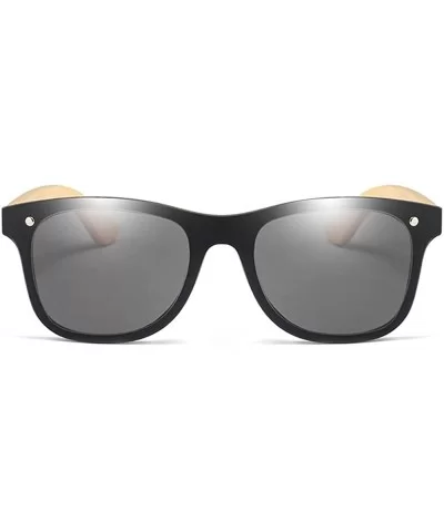 Handmade Bamboo Wood Sunglasses for Men and Women UV400 Driving Shades - Black - C318SSDA54S $10.93 Sport