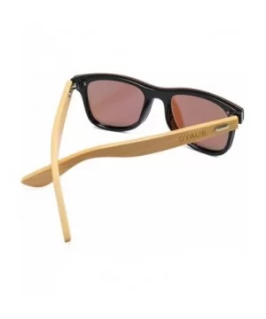 Handmade Bamboo Wood Sunglasses for Men and Women UV400 Driving Shades - Black - C318SSDA54S $10.93 Sport