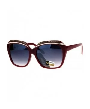 Glitter Bling Eye Brow Butterfly Bling Diva Womens Sunglasses - Burgundy Smoke - CY17Y03Y770 $8.73 Butterfly