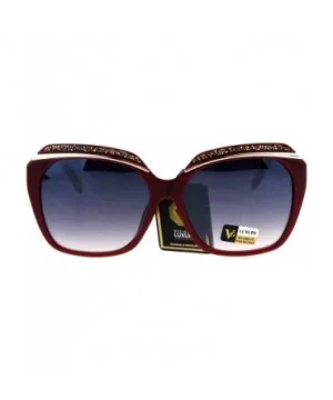 Glitter Bling Eye Brow Butterfly Bling Diva Womens Sunglasses - Burgundy Smoke - CY17Y03Y770 $8.73 Butterfly