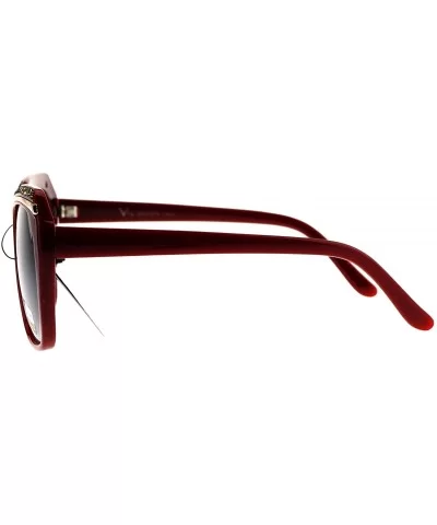 Glitter Bling Eye Brow Butterfly Bling Diva Womens Sunglasses - Burgundy Smoke - CY17Y03Y770 $8.73 Butterfly